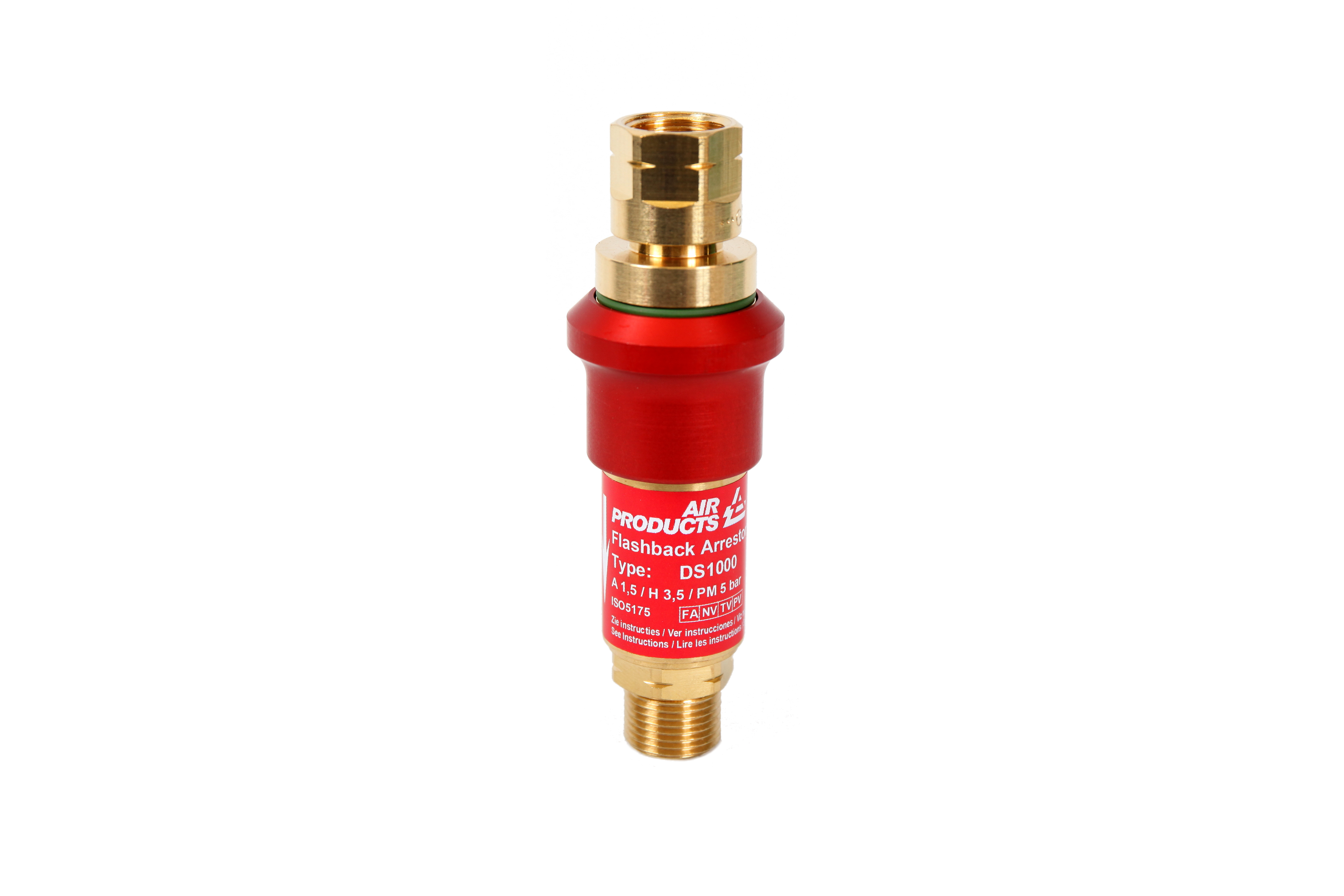 Resettable flashback arrestor - standard fuel cylinder